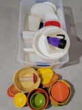 Vintage Tupperware Food Storage Containers-Some Colored, Some White, Travel Mug, Large Storage Tote