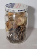 Jar with Skeleton & Other Keys, Compacts, More