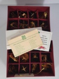 Danbury Mint 1990 Gold Christmas Ornament Collection in Boxes - 2 Boxes with Some Stacked