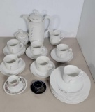 Partial Bavarian W. German Dessert Set with 2 Other Unmatched Cups & Saucers