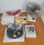 Windmere Table Fan, Headphones, Pedometer, Can Opener, Level Pro 3, Power Driver