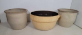 2 Stoneware Crocks and Stoneware Bowl