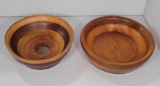 2 Wooden Serving Bowls