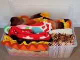 Large Lot of Crocheted Afghans & Throws