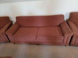 Mid-Century 2-Cushion Sofa and 2 Matching Chairs