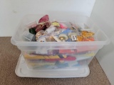 Storage Tote with Crafting Supplies- Beads, Metal Rings, Floral Wire, Skirt Hooks, Butterflies, More