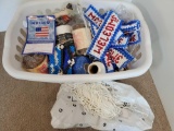 Storage Tote with Crafting Supplies- Beaded Items, Macrame Cording, More