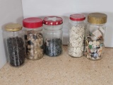 5 Jars with Buttons