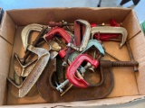 Box Lot of C Clamps- Various Sizes