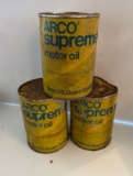 3 Cans of Arco Supreme Motor Oil