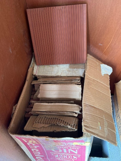 Box of Terra Cotta Tiles with Corrugated Backs
