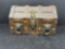 Wooden Strong Box Type Treasure Chest with Lion Ring Decoration