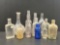 Grouping of Clear Glass Bottles with One Cobalt- Some are Medicinal Bottles