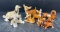 Dog Figures- Afghan Hounds, Chihuahuas, Dachshunds, 11 Total
