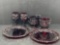 Avon Cape Cod- 2 Goblets, Sugar, Creamer and 2 Plates