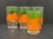 3 & 1 Orange Motif Drinking Glasses