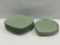 Partial Green Dinnerware Set- 5 Square Plates, 3 Teardrop Plates