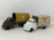 2 Banner Plastic Trucks with Metal Trailers- US Army & Ambulance