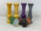 5 Stone & Art Glass Eggs, 4 Stone Vases