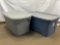 Gray and Blue Storage Totes with Lids