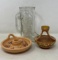 Glass Boot Mug, Native American Pottery Candle Holder and Other Candle Holder