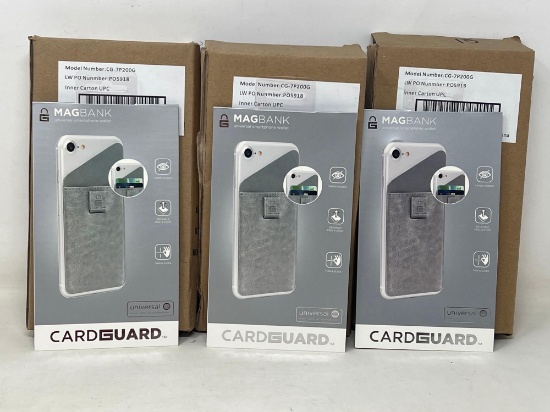 3 Cases ofMagBank CardGuards for IPhones- Gray