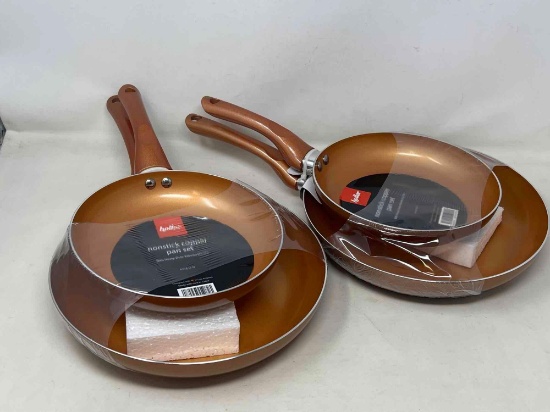 2 Packs of NEW Hollar Nonstick Copper Pans Sets