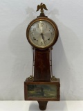 Sessions Banjo Clock with Dock Scene and Eagle Finial