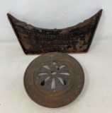 2 Cast Iron Stove Parts- Plate 