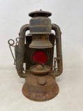 Railroad Lantern with Hanger and Red Reflector