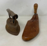 Wooden Shoe Stretcher and Sad Iron