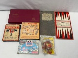 Games Lot- Scrabble, Monopoly, Peg Games, Frog Crossing, Yahtzee, Checkers & Backgammon Boards