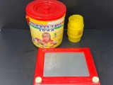 Tumbletree Town Building Blocks, Etch-A-Sketch and Barrel of Monkeys