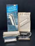Harmonicas Lot- Hohner, Kay, Mississippi and Tuning Fork, Harmonica Instructions Booklets and Cases