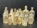 Lot of Clear Glass Bottles- Various Types and Sizes