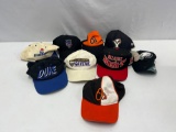 Baseball Caps- Duke, O's, Bullets, NY, Baltimore Ravens, Miami Heat, Eagles