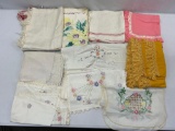 Table Linens, Dresser Scarves, Etc.- Some Edged and/or Embroidered,