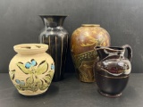 3 Pottery Vases and Pitcher