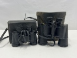 2 Pairs of Binoculars with Cases-Grantsport 10 x 50 and Bushnell Falcon 7 x 35