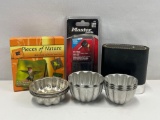 Pieces of Nature Matching Games, Master Lock Key Storage, Schick Electric Razor and Grouping of Tins