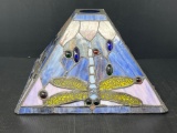 Leaded Glass Lamp Shade with Dragonfly