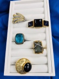 5pc Signed Fashion Rings