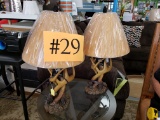 Pair of Antler Lamps