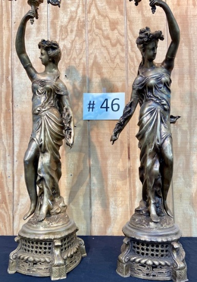 Pair of Bronze Lady's