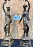 Pair of Bronze Lady's