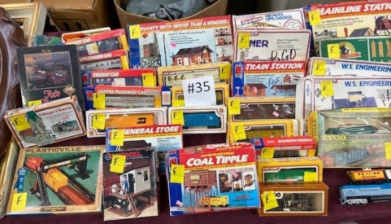 LOT OF TOY TRAINS, TRACKS AND MOTORS