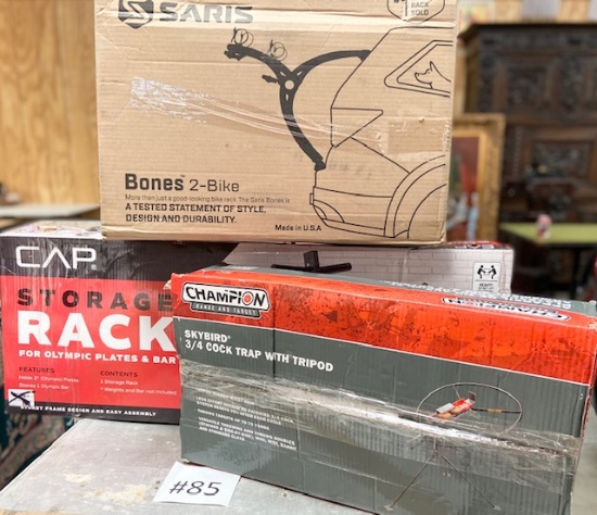 BIKE RACK, SKEET THROWER, WEIGHT STORAGE RACK