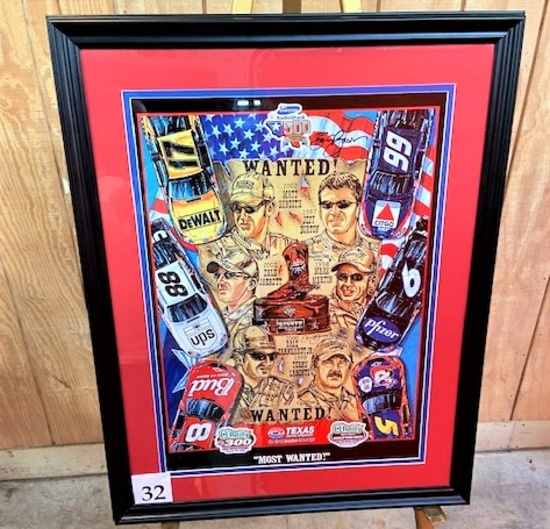 TEXAS MOTOR SPEEDWAY 500 MOST WANTED SAN BASS SIGNED