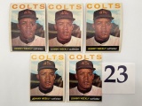 1964 (5) JOHNNY WEEKLY HOUSTON COLTS CARDS TOPPS