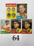 1963 TOPPS 5 CARDS HOUSTON COLTS